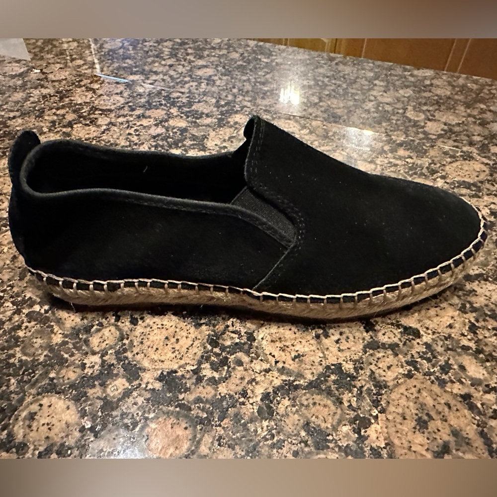 Free People Freeway Black Suede Espadrille Flats